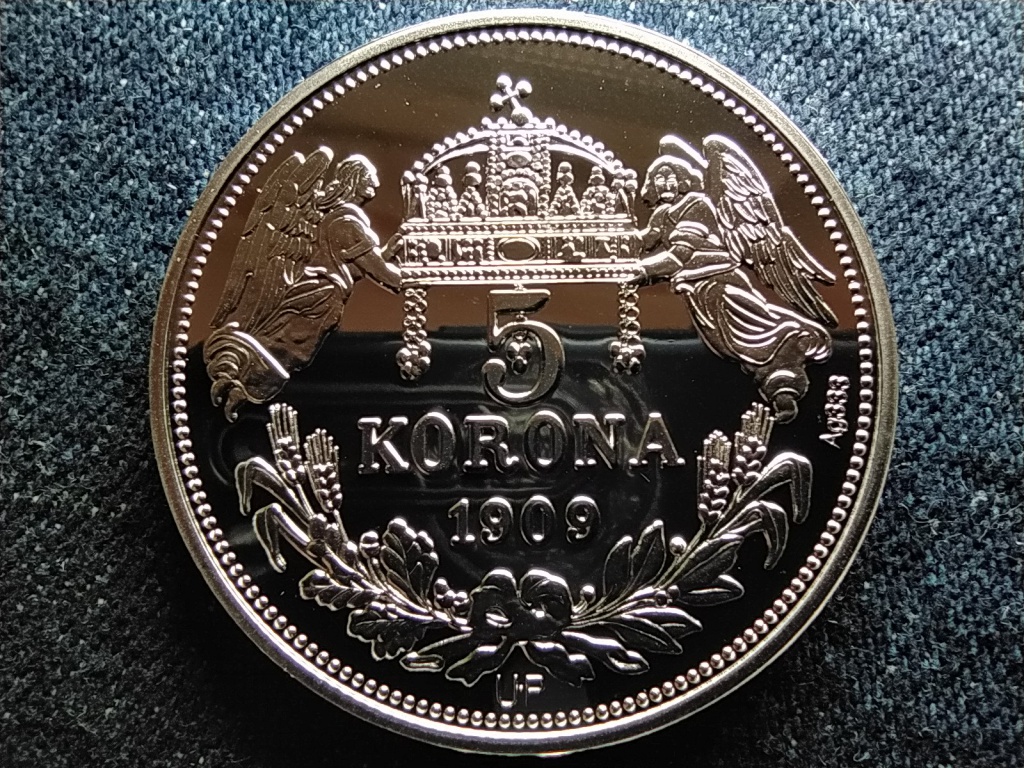 Kir&aacute;lyi Koron&aacute;k Ut&aacute;nveretben II. Lajos 5 korona .333 ez&uuml;st