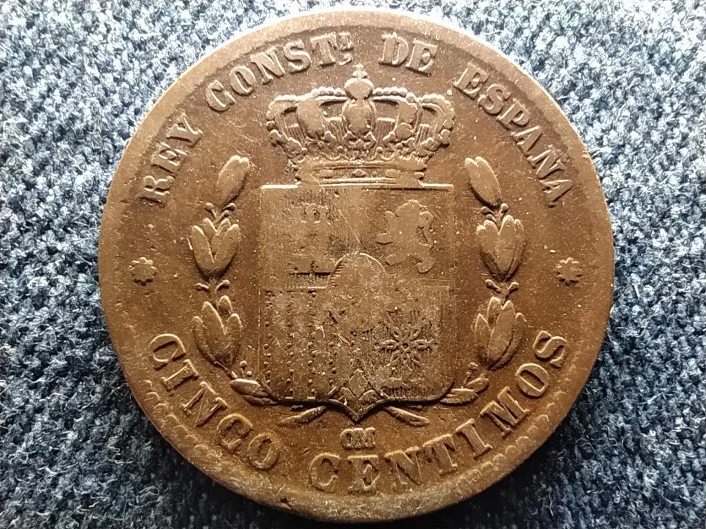 Spanyolorsz&aacute;g XII. Alfonz (1874-1885) 5 centimo