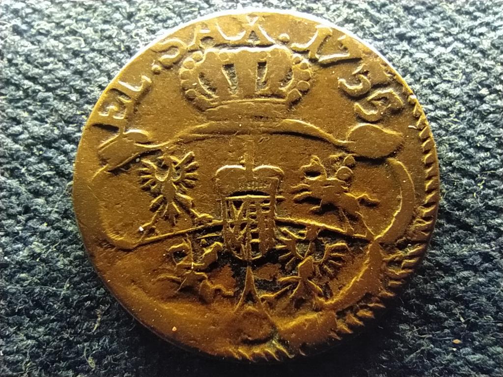 Lengyelorsz&aacute;g Lengyel-Litv&aacute;n Nemzetk&ouml;z&ouml;ss&eacute;g III. &Aacute;gost (1734-1763) 1 groszy