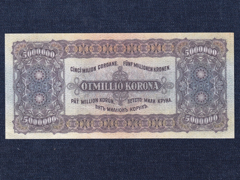 Kism&eacute;retű Korona &aacute;llamjegyek 5 milli&oacute; Korona bankjegy