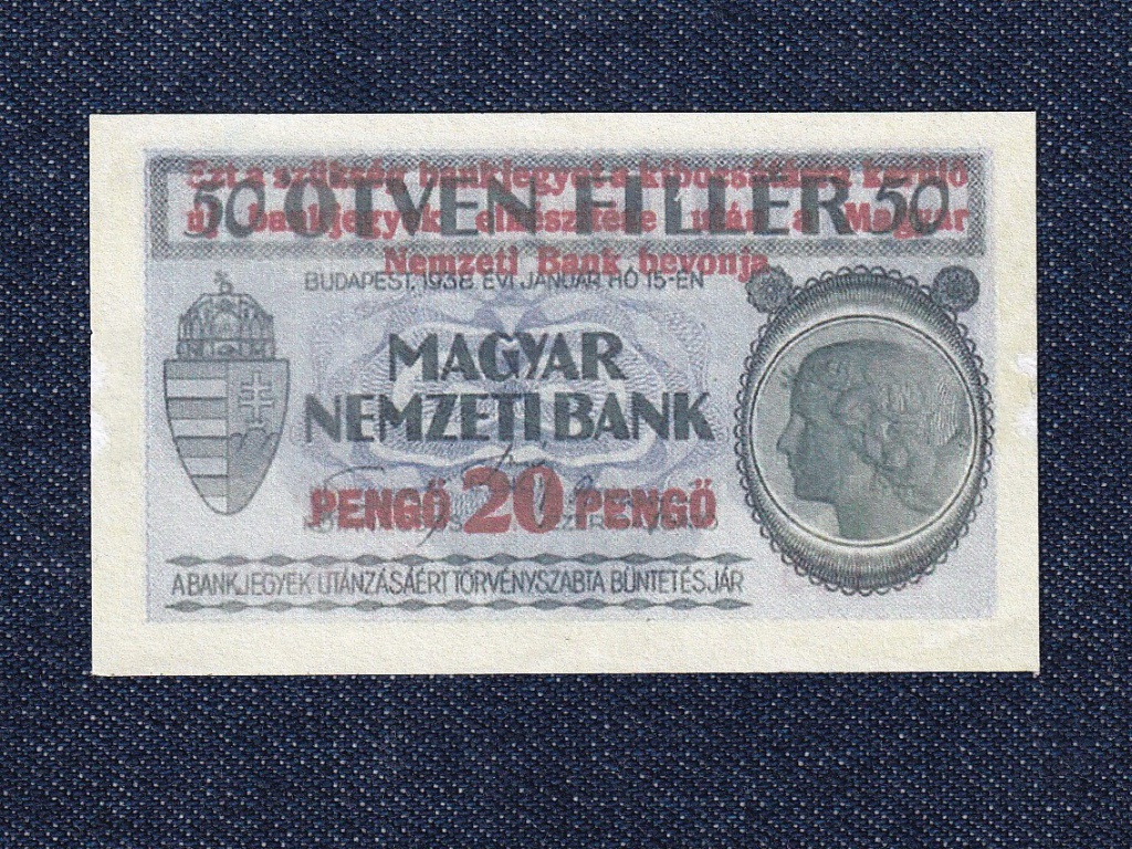 Kis c&iacute;mletű sorozat (1938) 50 fill&eacute;r bankjegy