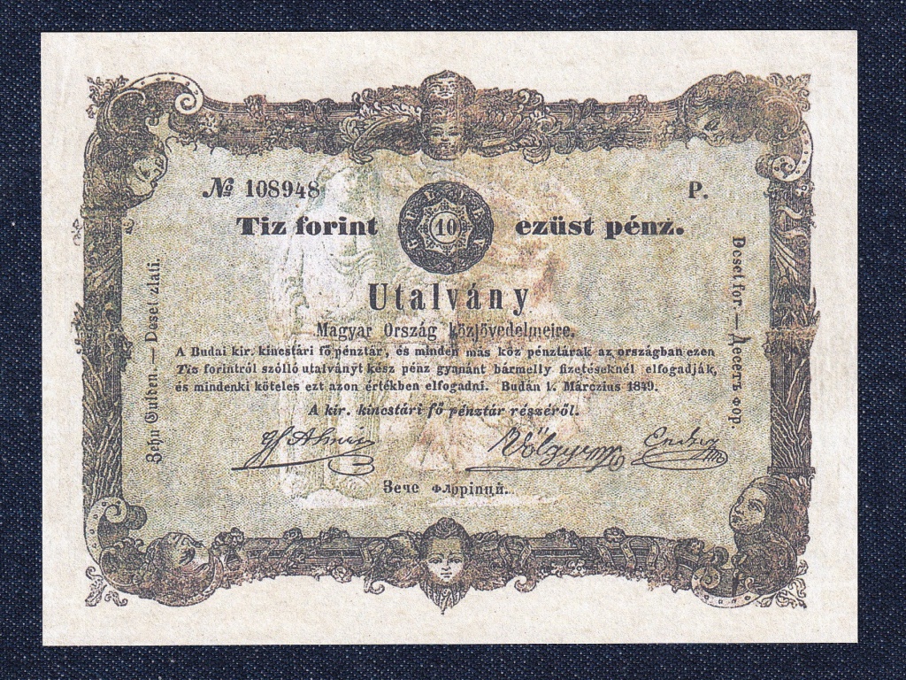 Alm&aacute;sy-bank&oacute;k 10 Forint bankjegy