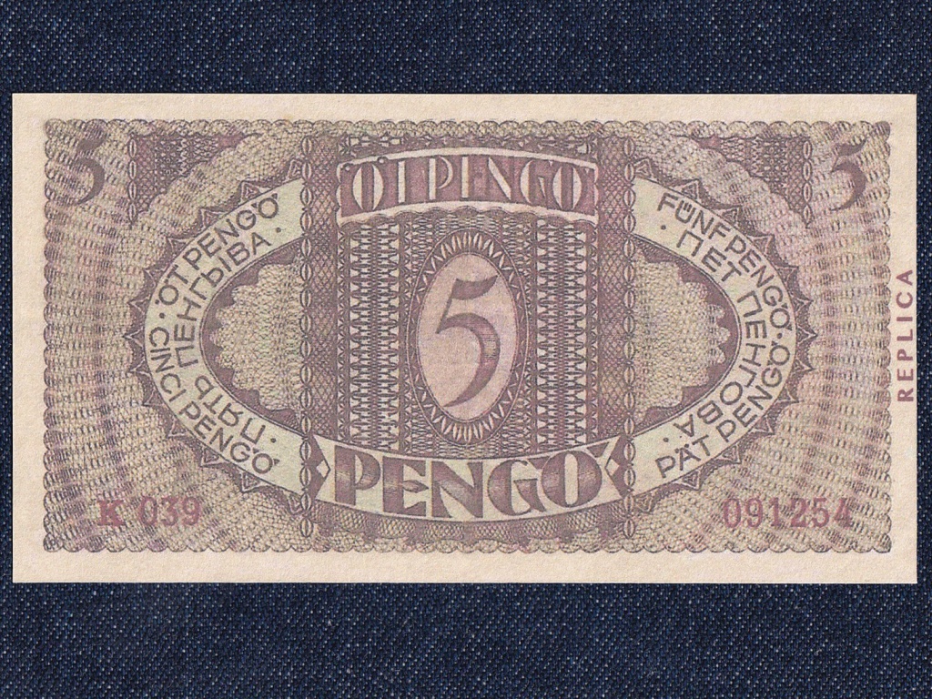 H&aacute;bor&uacute; előtti sorozat (1936-1941) 5 Pengő bankjegy