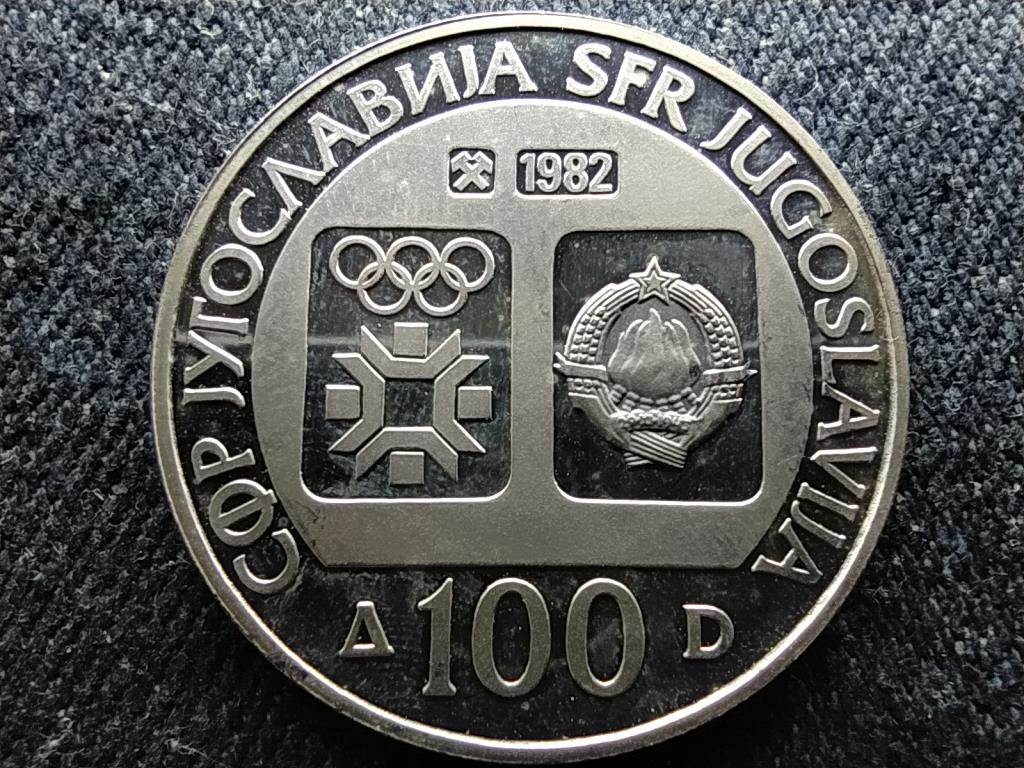 Jugoszl&aacute;via 1984. &eacute;vi T&eacute;li Olimpia, J&eacute;gkorong .925 ez&uuml;st 100 D&iacute;n&aacute;r