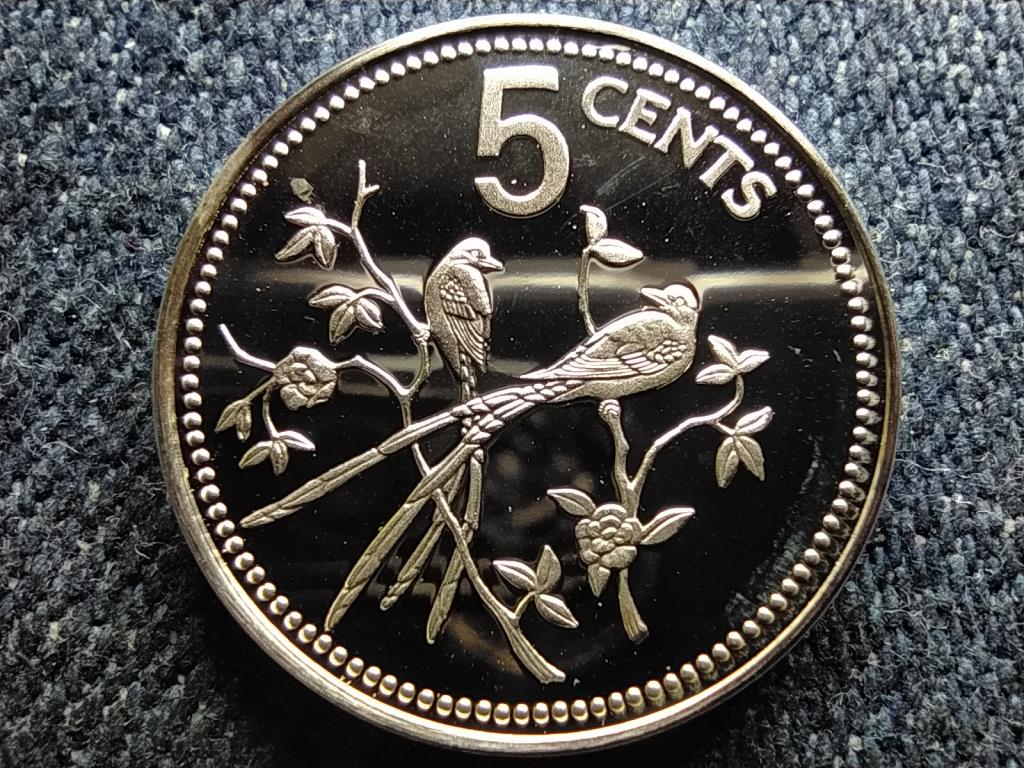  Belize mad&aacute;rvil&aacute;ga Vill&aacute;sfark&uacute; tirannusz .925 ez&uuml;st 5 Cent