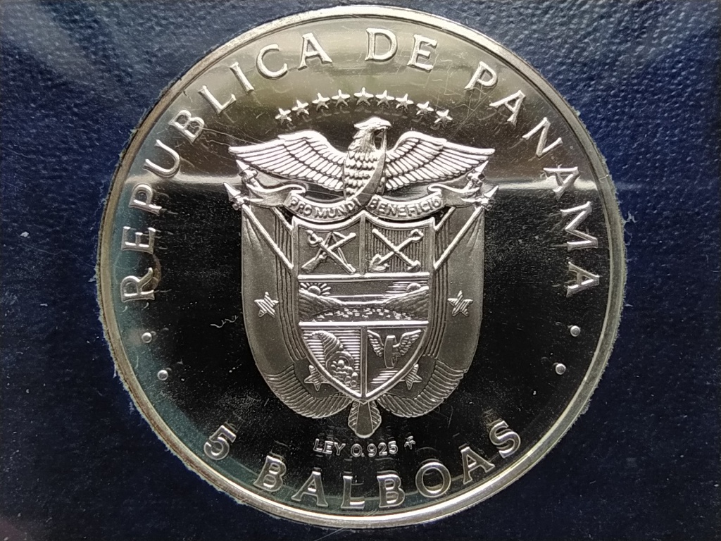 Panama Panama-csatorna szerződ&eacute;s .925 ez&uuml;st 5 Balboa