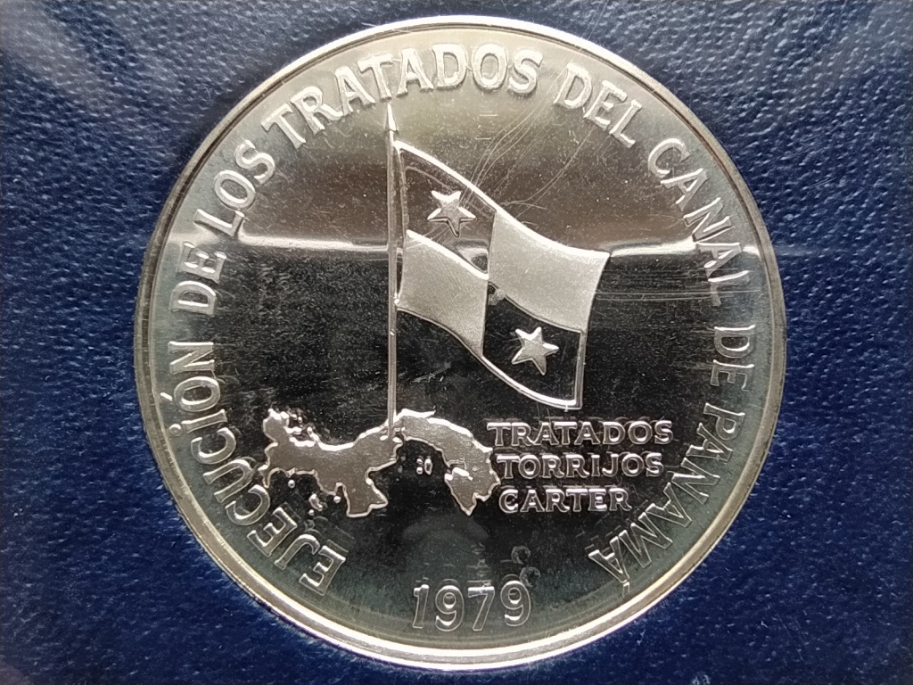 Panama Panama-csatorna szerződ&eacute;s .925 ez&uuml;st 5 Balboa