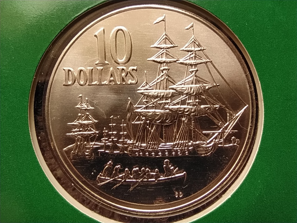 Ausztr&aacute;lia Az első flotta 200. &eacute;vfordul&oacute;ja .925 ez&uuml;st 10 Doll&aacute;r