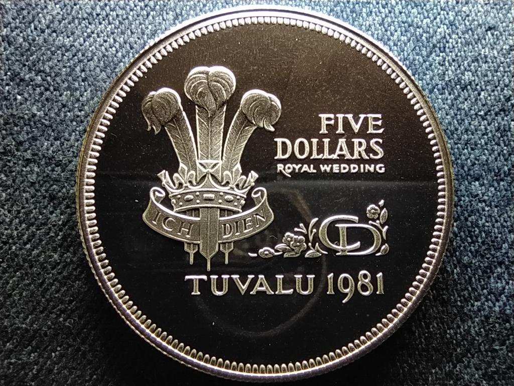 Tuvalu K&aacute;roly herceg &eacute;s Lady Diana esk&uuml;vője 5 doll&aacute;r