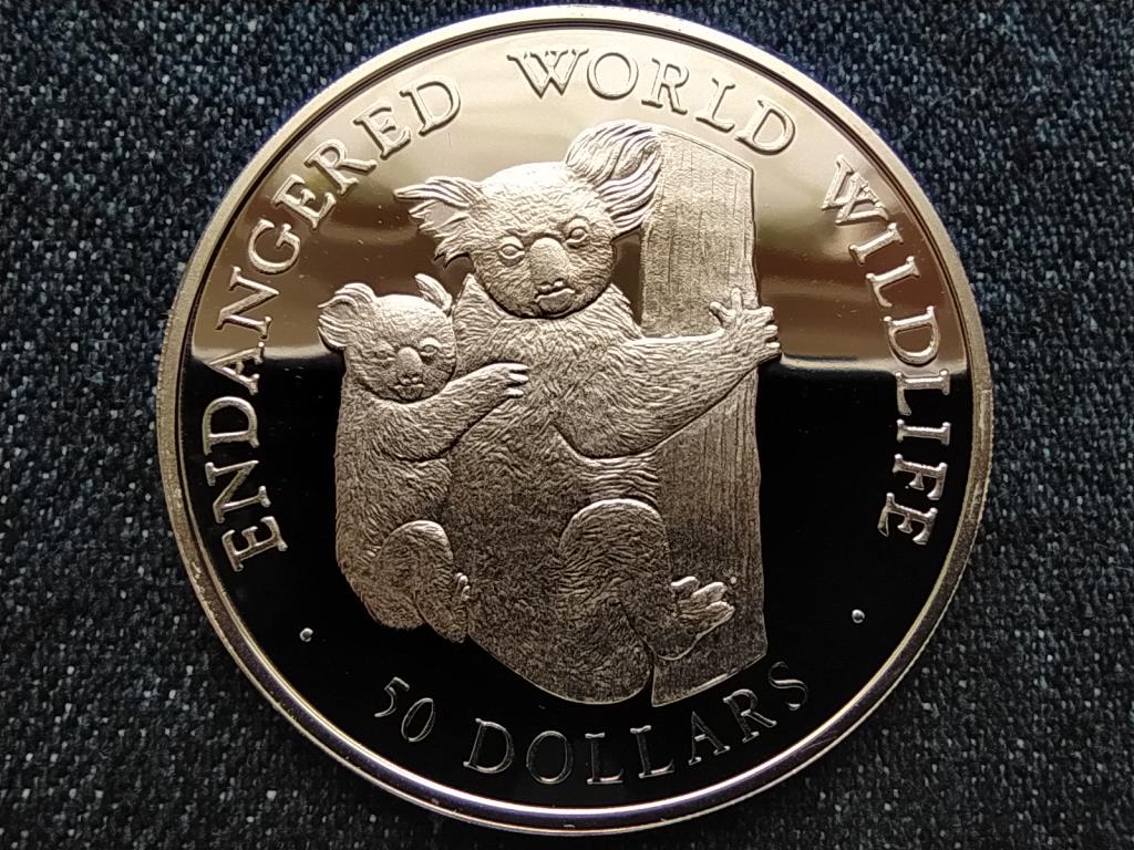 Cook-szigetek Koala .925 ez&uuml;st 50 Doll&aacute;r