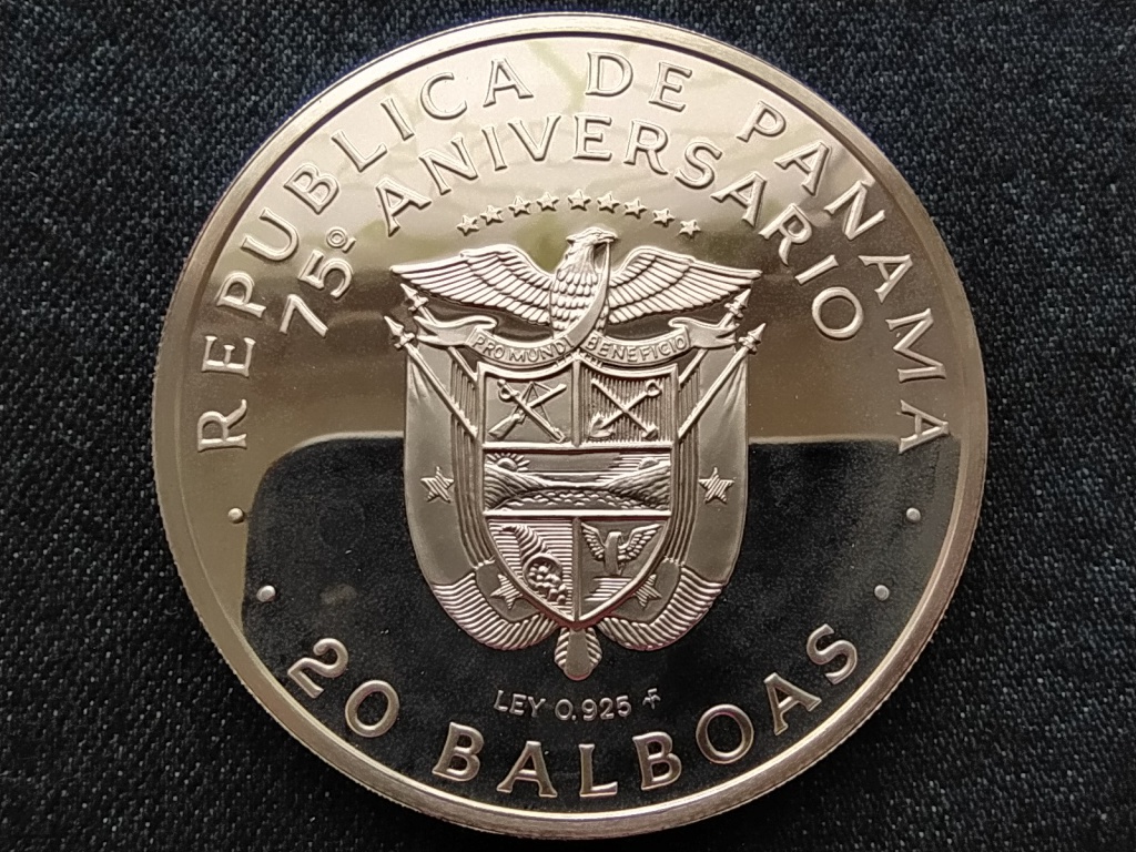 Panama A Panamai K&ouml;zt&aacute;rsas&aacute;g 75. &eacute;vfordul&oacute;ja .925 ez&uuml;st 20 Balboa