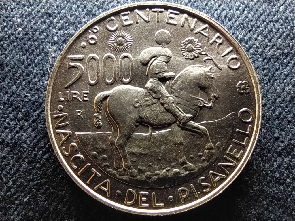 Olaszorsz&aacute;g 600 &eacute;ve sz&uuml;letett Pisanello .835 ez&uuml;st 5000 L&iacute;ra