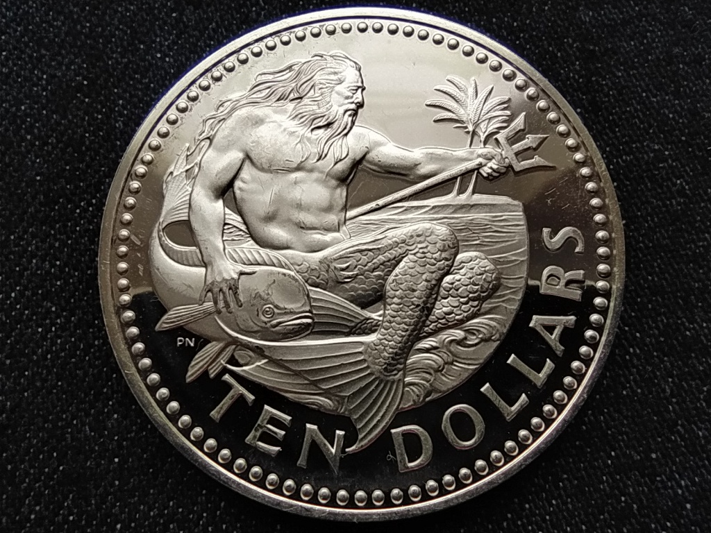 Barbados II. Erzs&eacute;bet (1966-2021) .925 ez&uuml;st 10 Doll&aacute;r