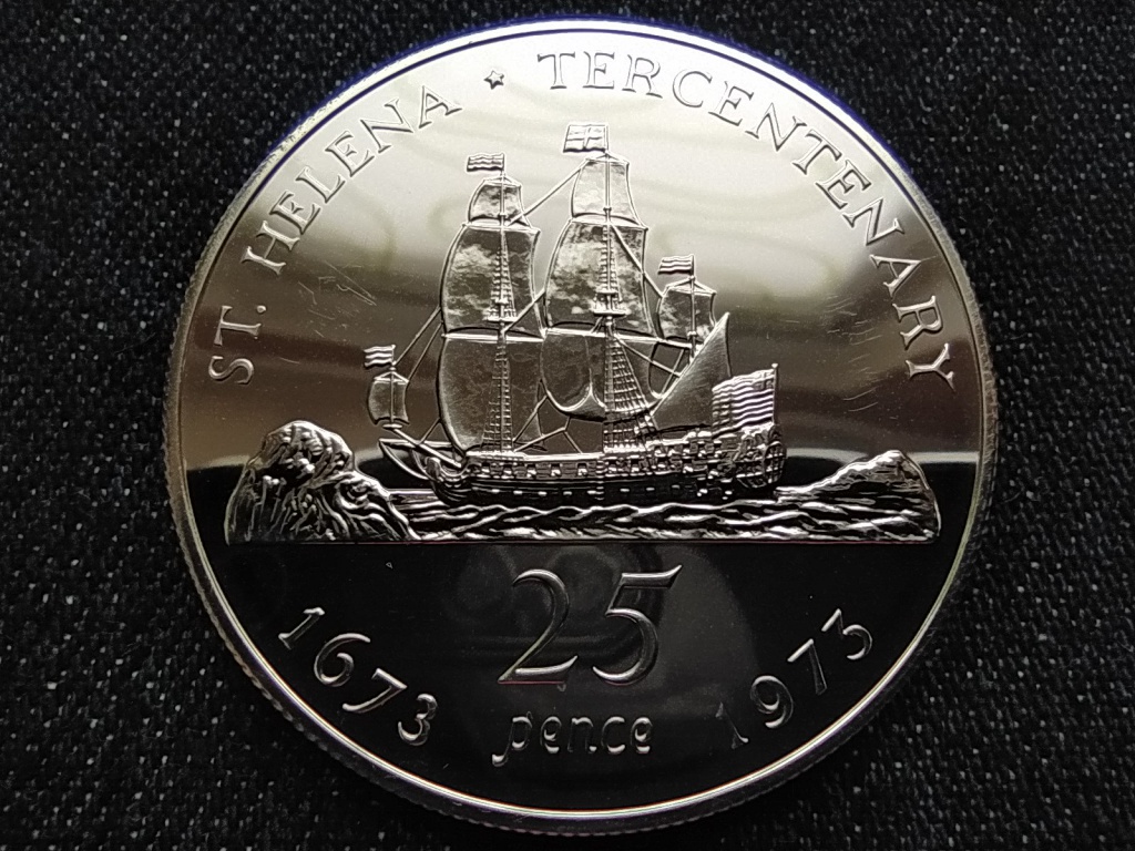 Szent Ilona A vissza&aacute;ll&iacute;tott brit uralom 300. &eacute;vfordul&oacute;ja .925 ez&uuml;st 25 penny