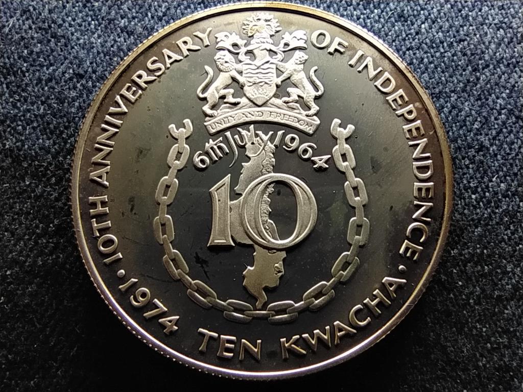 Malawi A f&uuml;ggetlens&eacute;g 10. &eacute;vfordul&oacute;ja .925 ez&uuml;st 10 kwacha