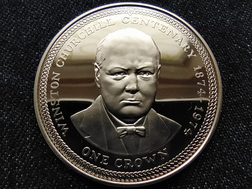 Man-sziget Winston Churchill .925 ez&uuml;st 1 Korona