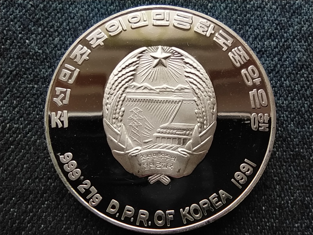 &Eacute;szak-Korea Ny&aacute;ri Olimpiai J&aacute;t&eacute;kok 1992 R&ouml;plabda .999 Ez&uuml;st 500 Won