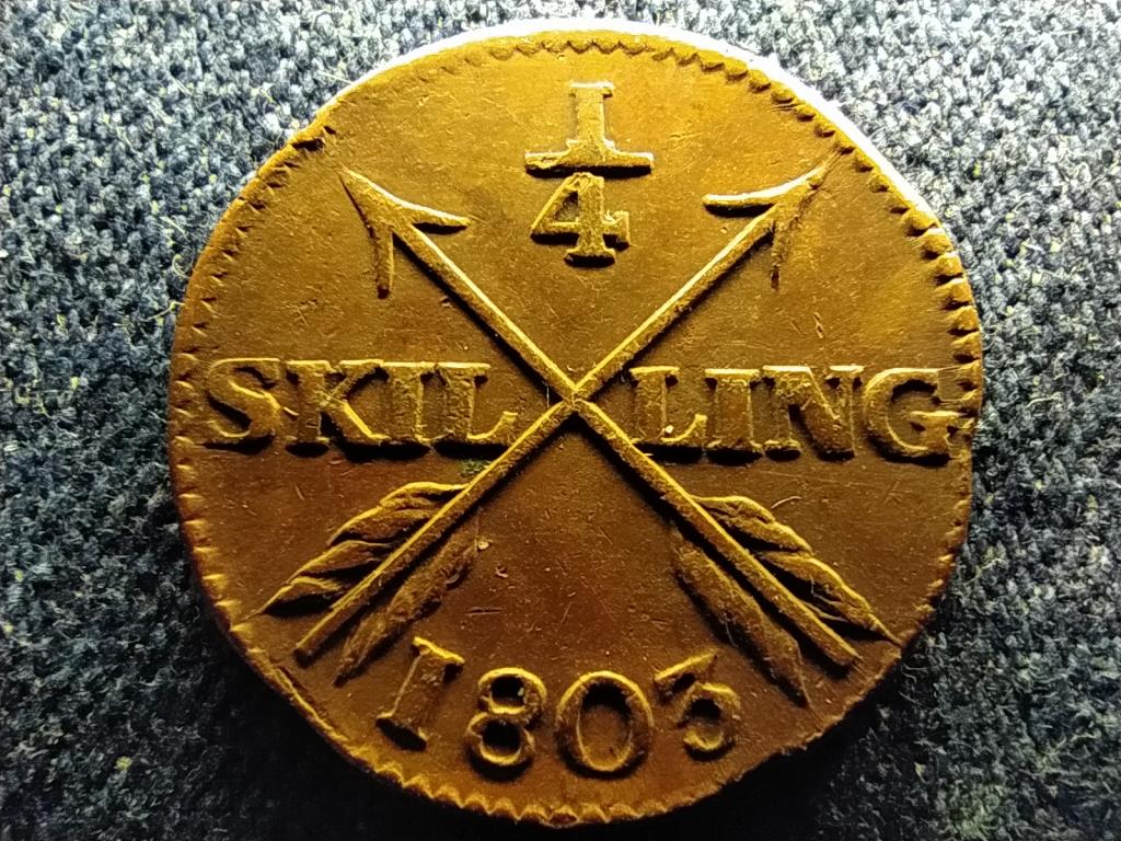 Sv&eacute;dorsz&aacute;g IV. Guszt&aacute;v Adolf (1792-1809) 1/4 Skilling