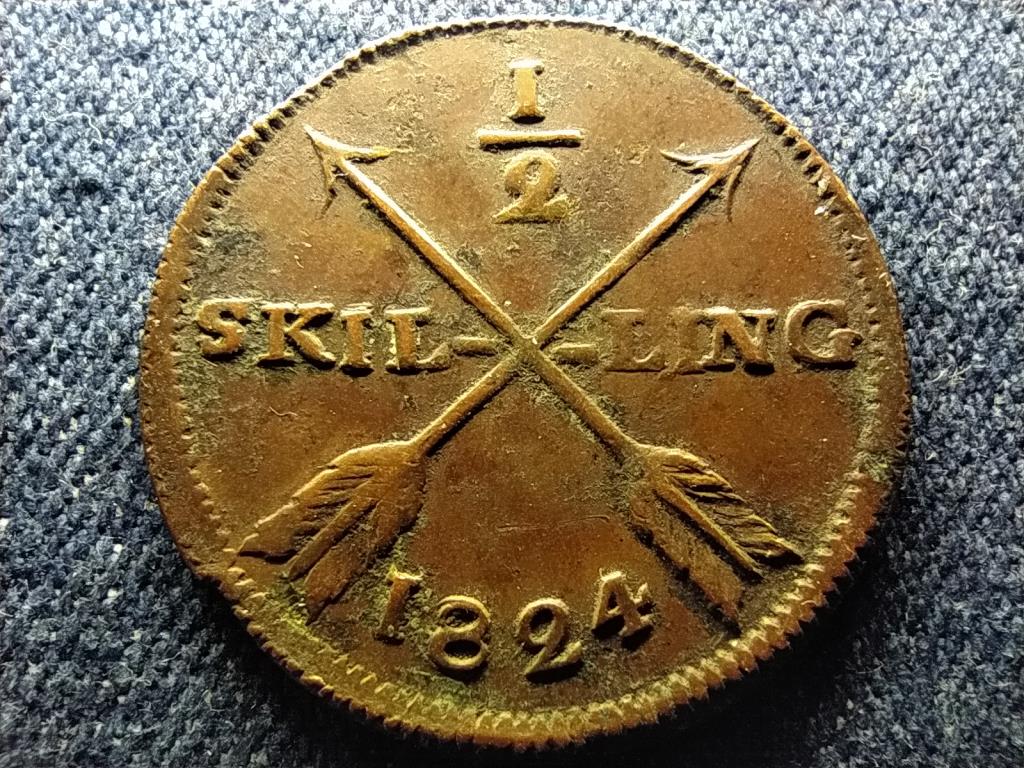 Sv&eacute;dorsz&aacute;g XIV. K&aacute;roly J&aacute;nos (1818-1844) 1/2 Skilling