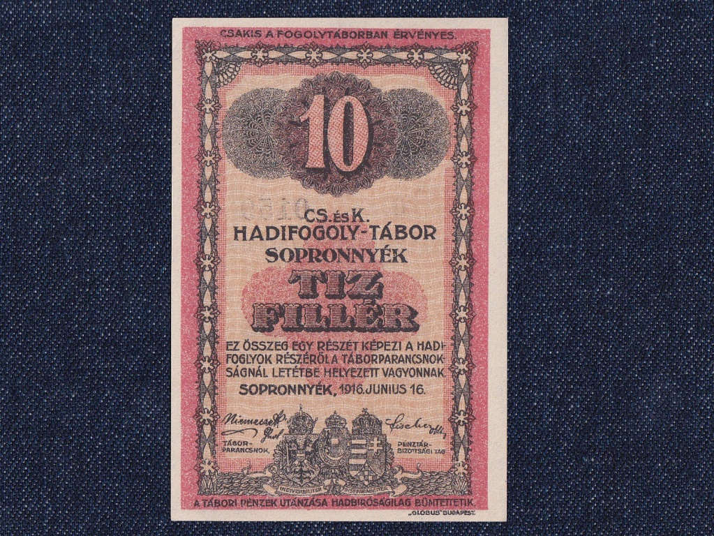 CS. &eacute;s K. Hadifogoly-t&aacute;bor Sopronny&eacute;k 10 fill&eacute;r sz&uuml;ks&eacute;gp&eacute;nz