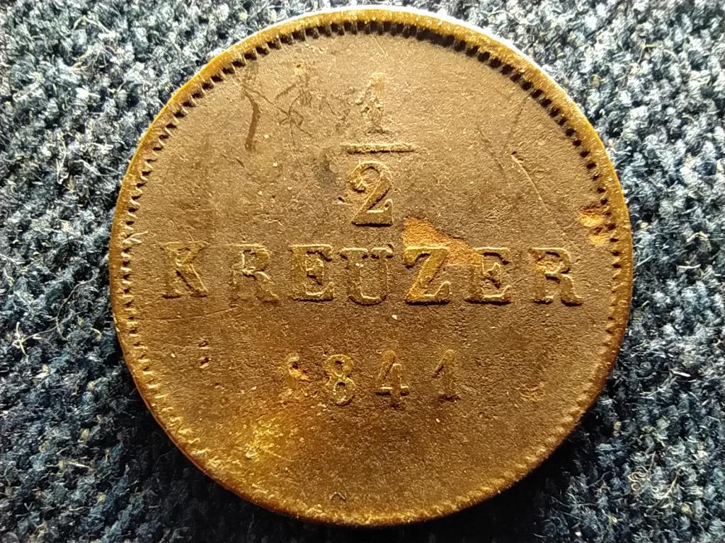 N&eacute;met &Aacute;llamok W&uuml;rttembergi Kir&aacute;lys&aacute;g I. Vilmos (1816-1864) 1/2 krajc&aacute;r