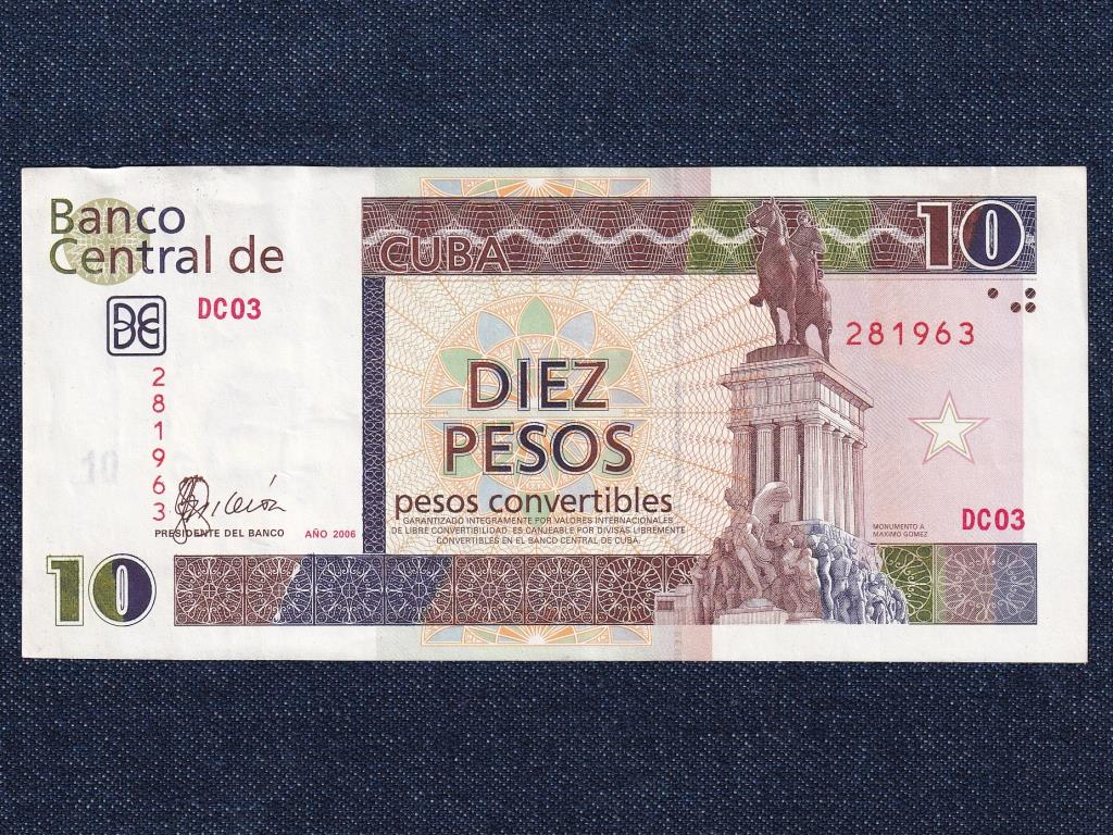Kuba 10 Pez&oacute; bankjegy