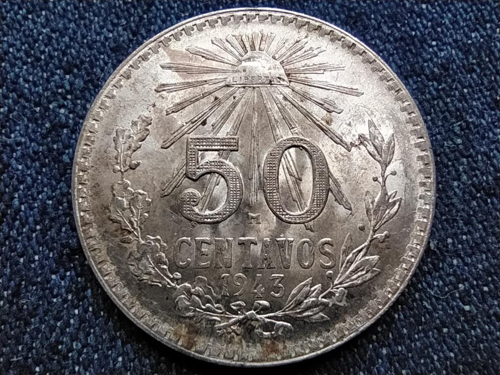 Mexik&oacute; Mexik&oacute;i Egyes&uuml;lt &Aacute;llamok (1905-napjaink) .720 Ez&uuml;st 50 Centav&oacute; 