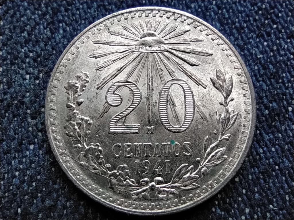 Mexik&oacute; Mexik&oacute;i Egyes&uuml;lt &Aacute;llamok (1905-) .720 ez&uuml;st 20 centav&oacute;
