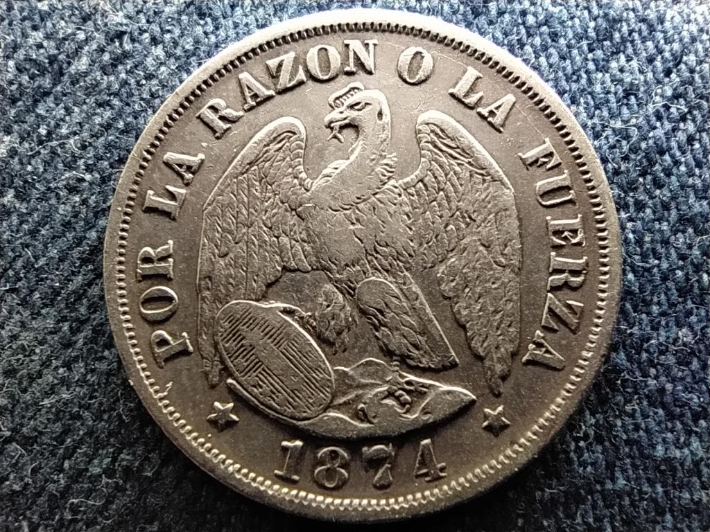 Chile K&ouml;zt&aacute;rsas&aacute;g (1818-) .835 ez&uuml;st 20 centavo