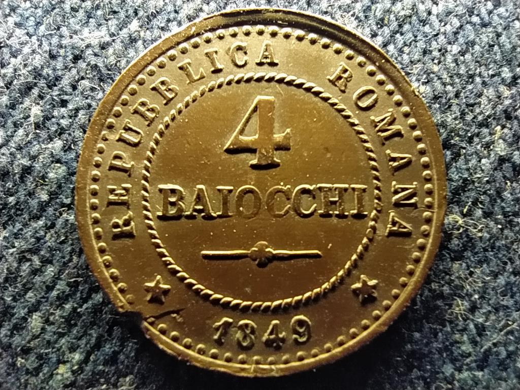 Olasz &Aacute;llamok R&oacute;mai K&ouml;zt&aacute;rsas&aacute;g K&ouml;zt&aacute;rsas&aacute;g (1849) .200 ez&uuml;st 4 Baiocchi