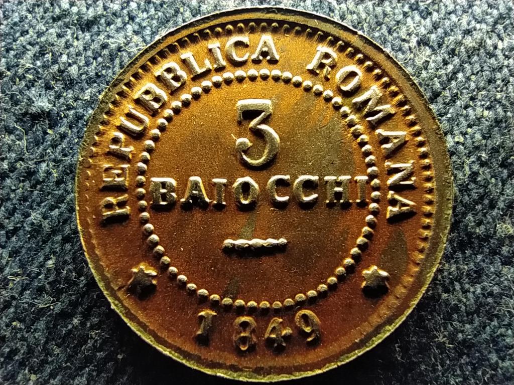 Olasz &Aacute;llamok R&oacute;mai K&ouml;zt&aacute;rsas&aacute;g K&ouml;zt&aacute;rsas&aacute;g (1849) 3 Baiocchi