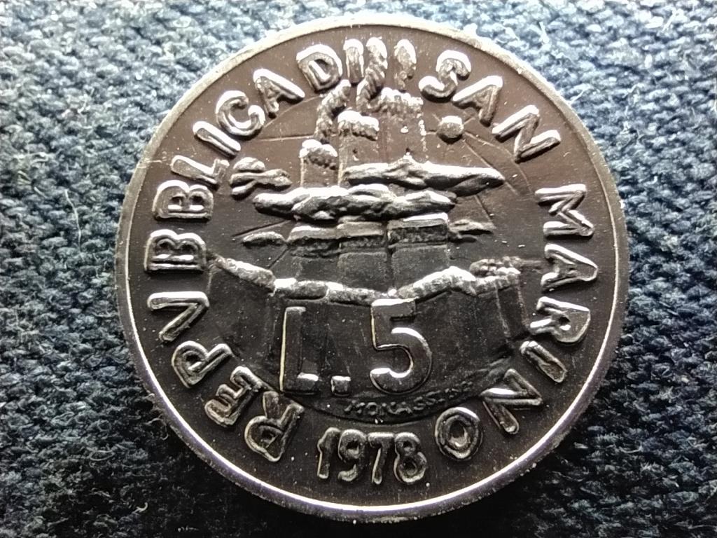 San Marino K&ouml;zt&aacute;rsas&aacute;g (1864-) Utcaseprő 5 L&iacute;ra