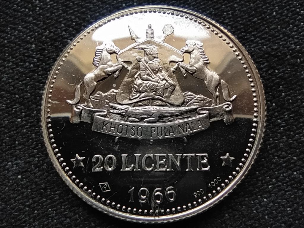 Lesotho II. Moshoeshoe kir&aacute;ly (1966-1990, 1995-1996) .900 ez&uuml;st 20 licente