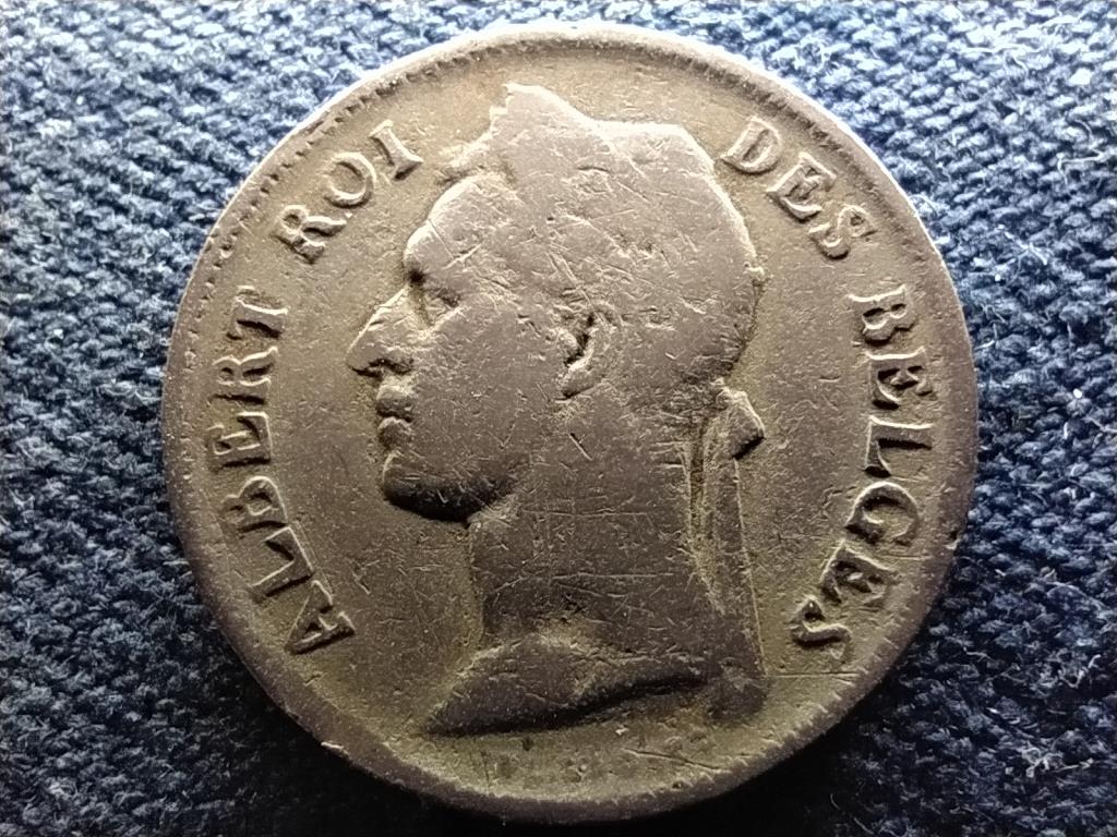 Kong&oacute; Belga Kong&oacute; I. Albert (1909-1934) 50 cent francia felirat