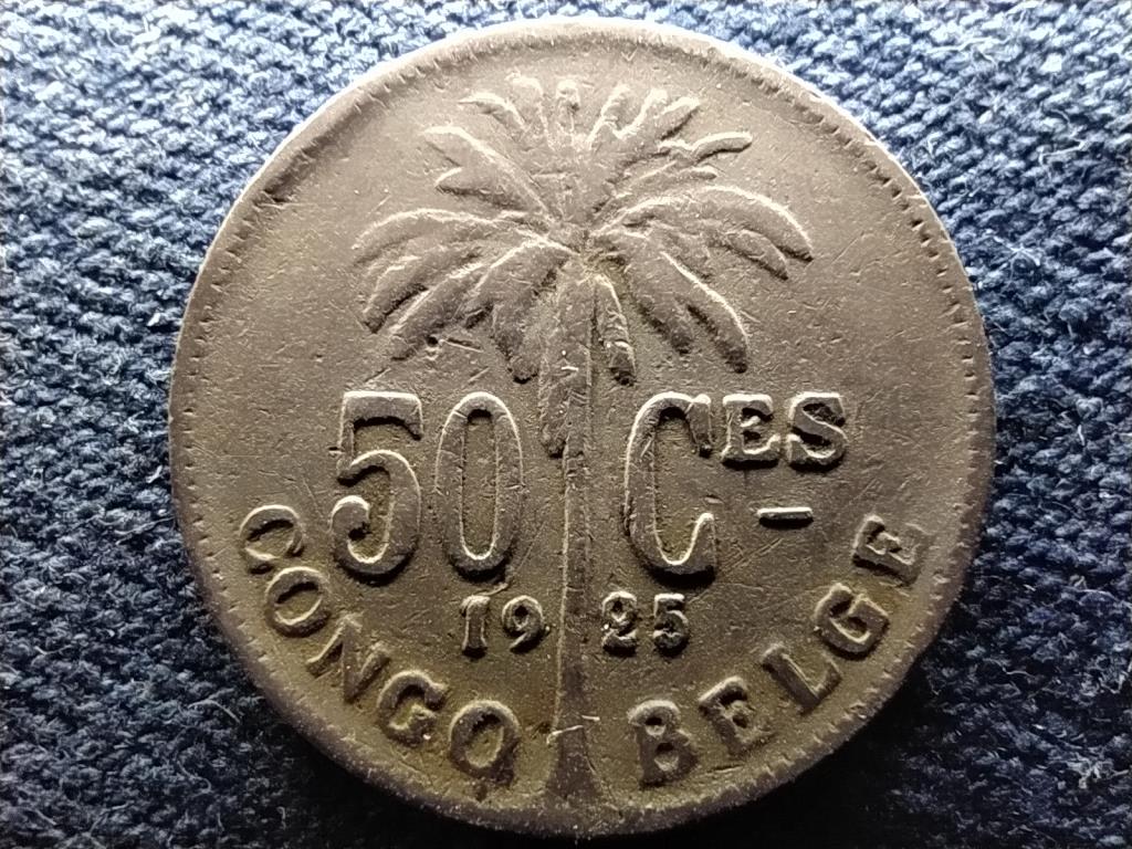 Kong&oacute; Belga Kong&oacute; I. Albert (1909-1934) 50 cent francia felirat
