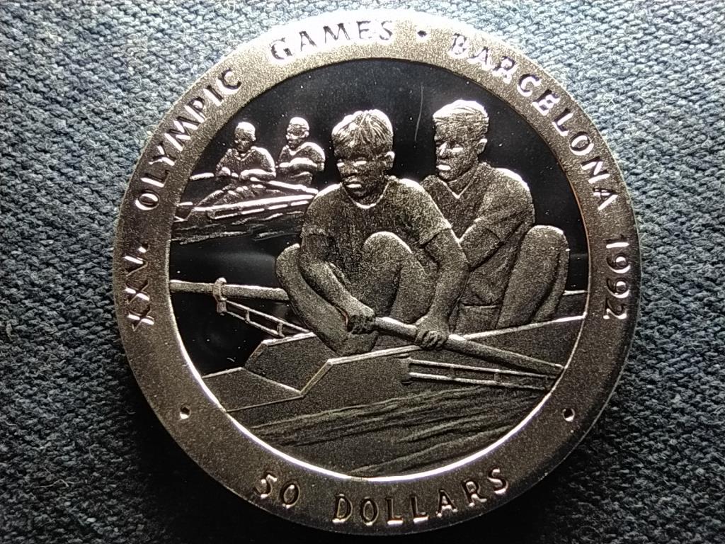 Niue XXV. Olimpiai J&aacute;t&eacute;kok 1992, Evez&eacute;s .925 ez&uuml;st 50 doll&aacute;r
