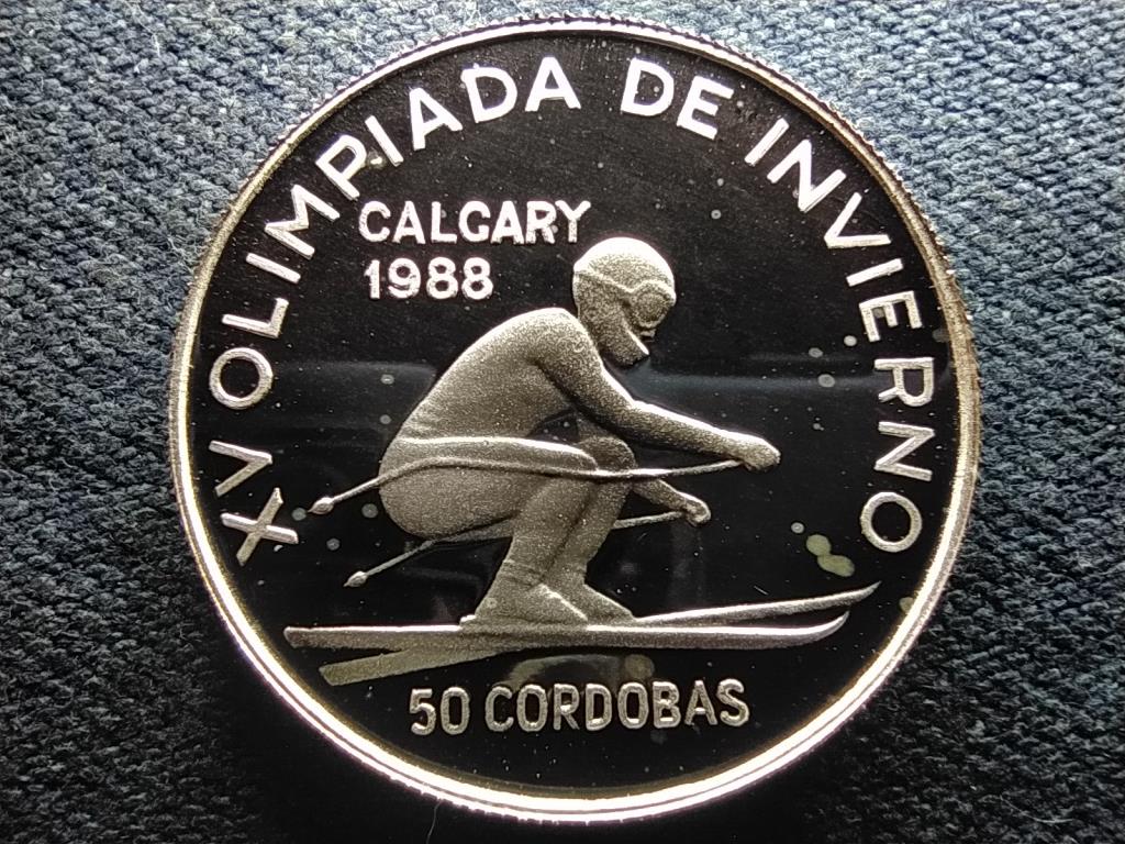 Nicaragua XV. T&eacute;li Olimpia Calgary 1988 .825 ez&uuml;st 50 cordoba
