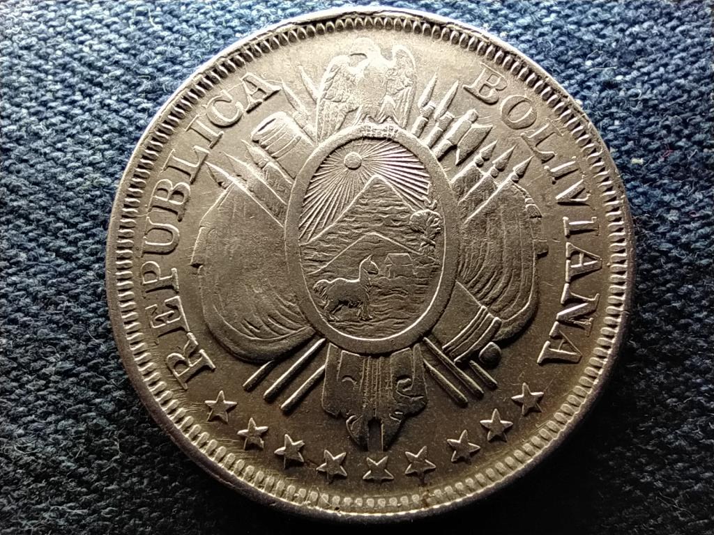 Bol&iacute;via K&ouml;zt&aacute;rsas&aacute;g (1825-2009) .900 ez&uuml;st 50 Centavo