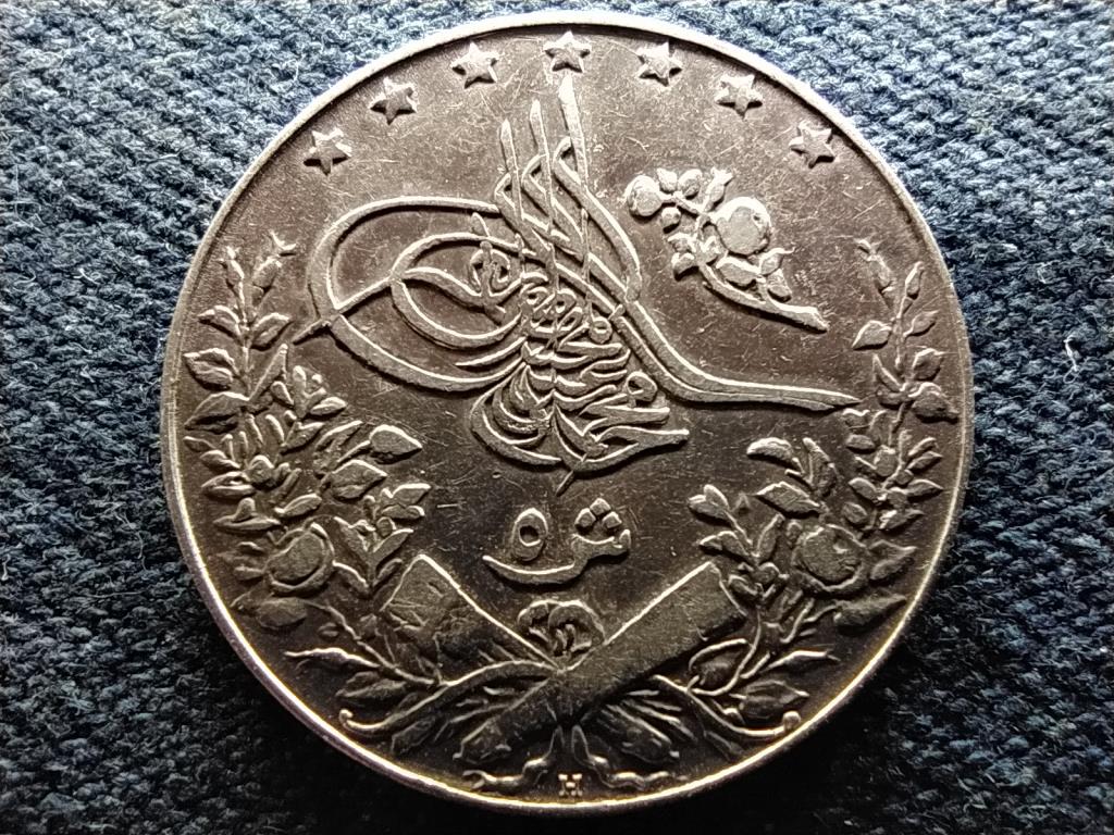 Egyiptom V. Mehmed (1909-1914) .833 ez&uuml;st 5 Qirsh