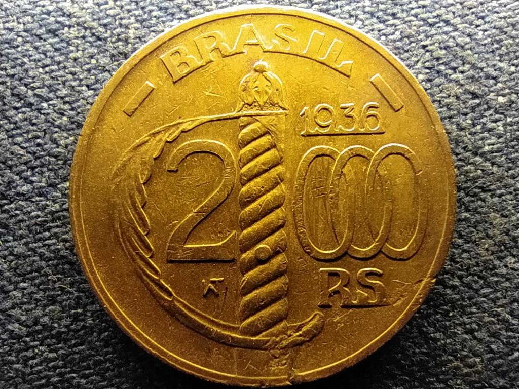 Braz&iacute;lia Braz&iacute;liai Egyes&uuml;lt &Aacute;llamok K&ouml;zt&aacute;rsas&aacute;g (1889-1967) 2000 reis