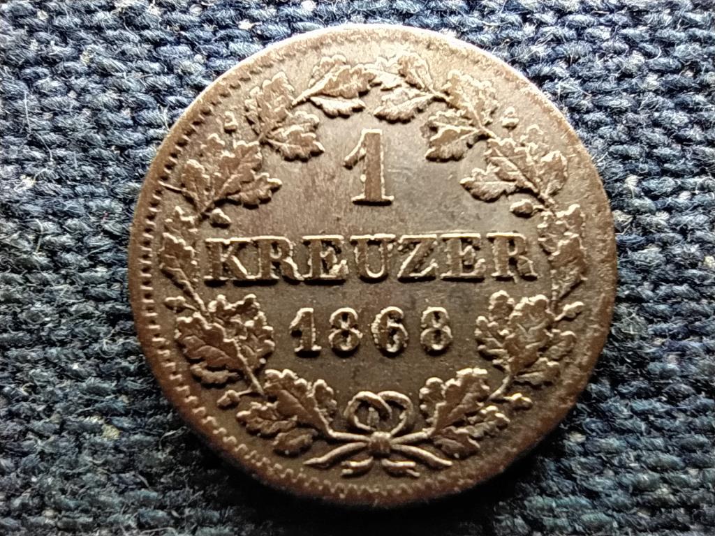 N&eacute;met &Aacute;llamok Bajororsz&aacute;g II. Lajos (1864-1886) 1 krajc&aacute;r