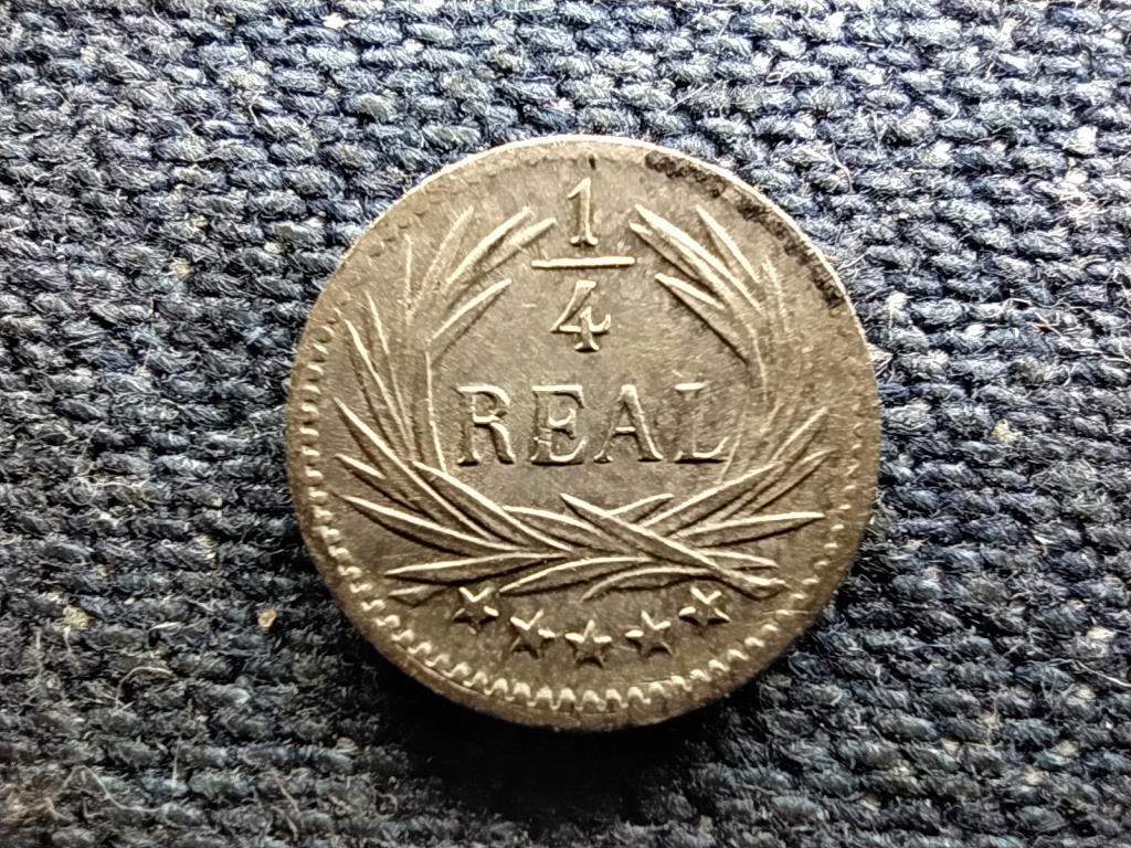 Guatemala K&ouml;zt&aacute;rsas&aacute;g (1841-) .835 ez&uuml;st 1/4 real