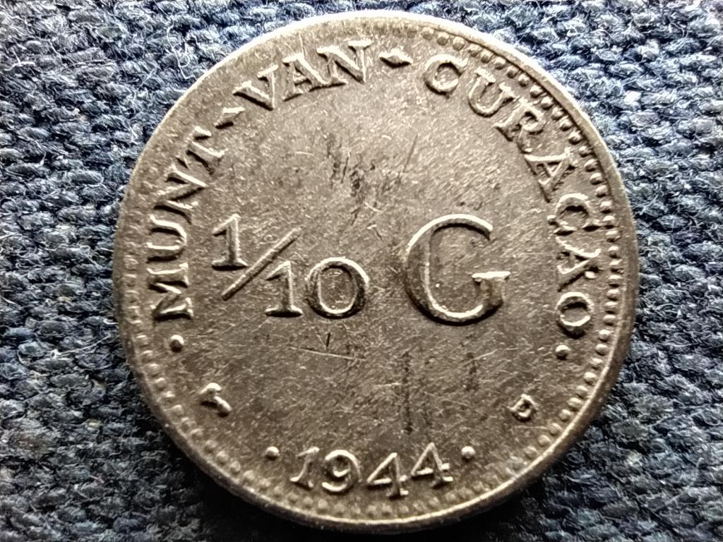 Holland Antill&aacute;k I. Vilma (1890-1948) .640 ez&uuml;st 1/10 gulden