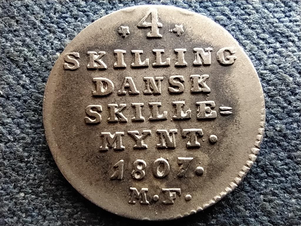 D&aacute;nia VII. Kereszt&eacute;ly (1766-1808) 4 skilling dansk