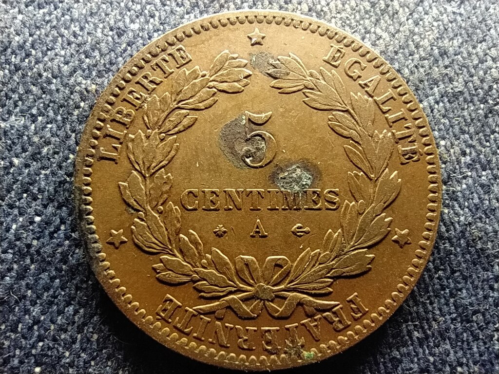Franciaorsz&aacute;g Harmadik K&ouml;zt&aacute;rsas&aacute;g (1870-1940) 5 Centimes