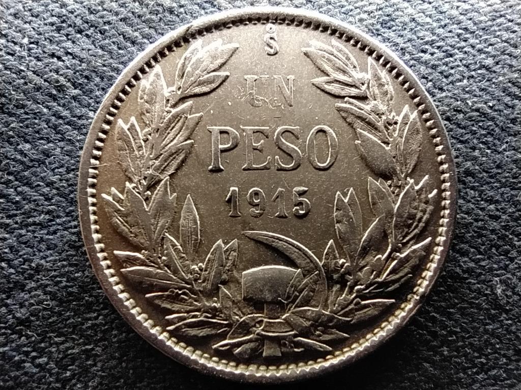 Chile K&ouml;zt&aacute;rsas&aacute;g (1818-) .720 ez&uuml;st 1 peso