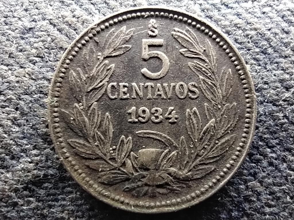 Chile K&ouml;zt&aacute;rsas&aacute;g (1818-) 5 centavo