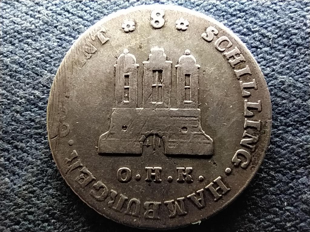 N&eacute;met &Aacute;llamok Szabad Hanzav&aacute;ros Hamburg (1324-1922) .625 ez&uuml;st 8 schilling