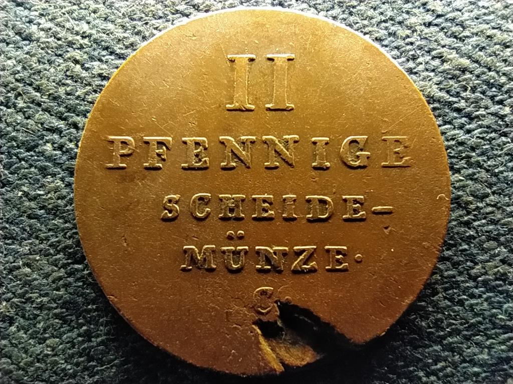 N&eacute;met &Aacute;llamok Hannoveri Kir&aacute;lys&aacute;g IV. Gy&ouml;rgy (1820-1830) 2 pfennig