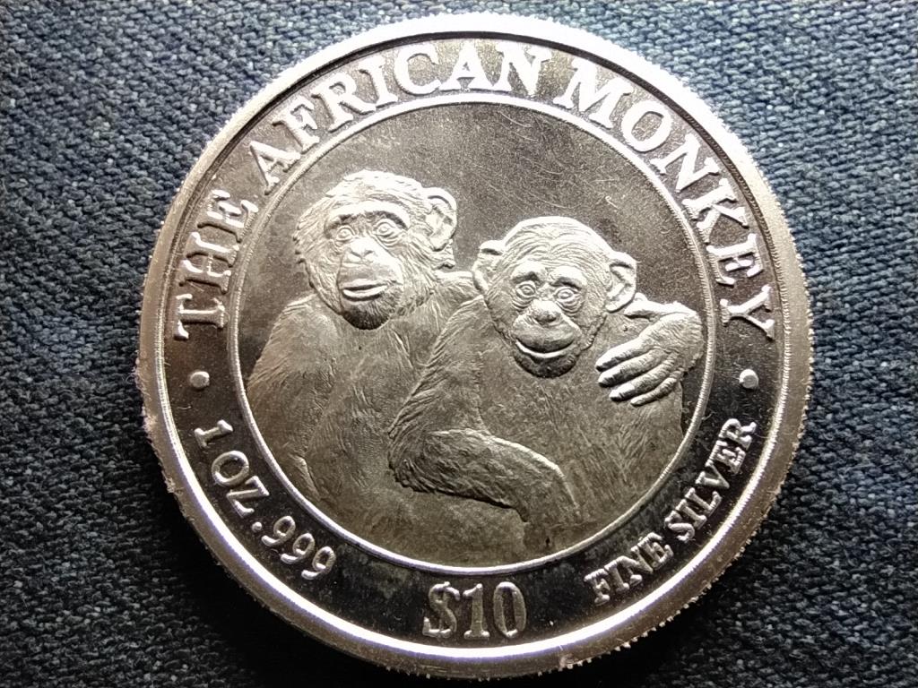 Szom&aacute;lia Csimp&aacute;nz .999 ez&uuml;st 10 doll&aacute;r fant&aacute;ziaveret